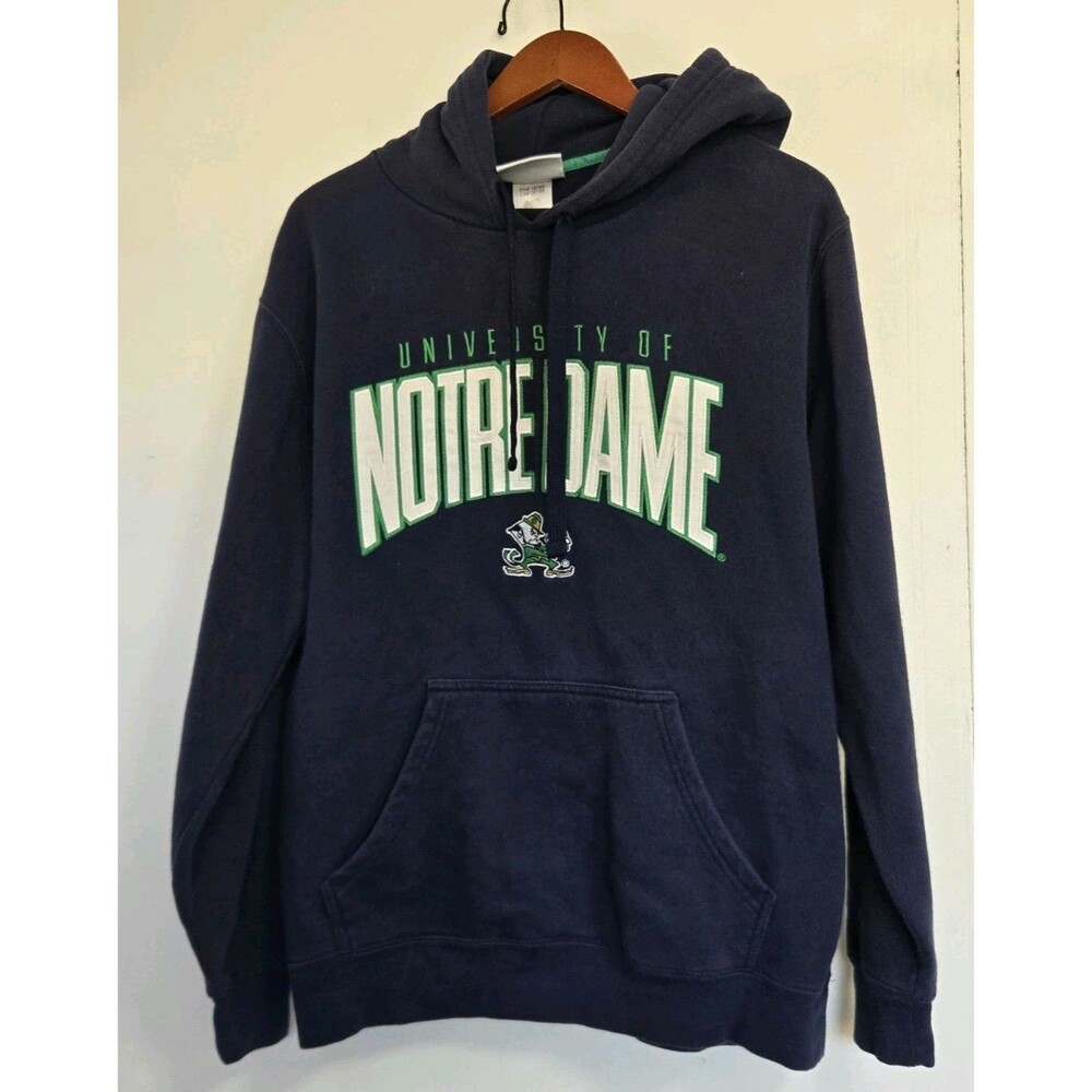 Notre Dame Hoodie Mens M Navy Blue Champion Fighting Irish Sweatshirt NCAA